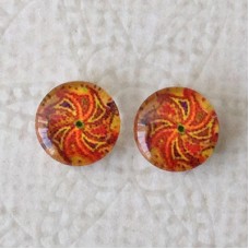 8mm Art Glass Backed Cabochons - Brights 43 - Per Pair