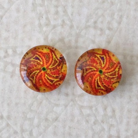 8mm Art Glass Backed Cabochons - Brights 43