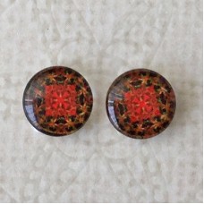 8mm Art Glass Backed Cabochons - Brights 45 - Per Pair