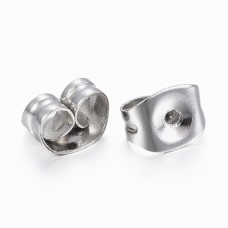 6x4.5x3.5mm 304 Stainless Steel Butterfly Clutch Earnuts - Pack of 12 Pair