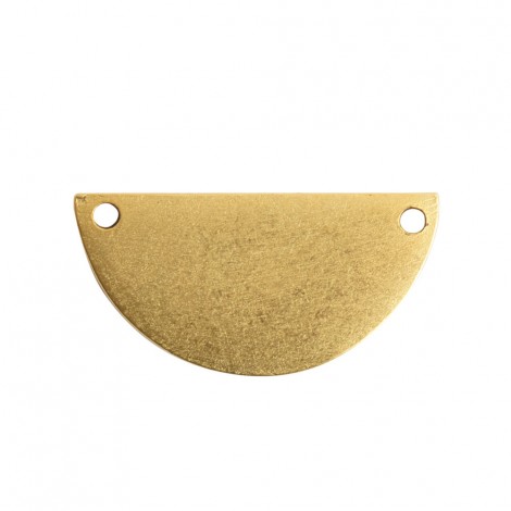 29x15mm Nunn Design Antique 22K Gold Pl Grande Half Circle Pendant - Each 29x15mm Nunn Design Antique 22K Gold Pl Grande Half Circle Pendant - Each