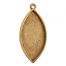 45x21mm Nunn Design Navette Grande Pendant Bezel Setting - Antique 22K Gold Plated - Each