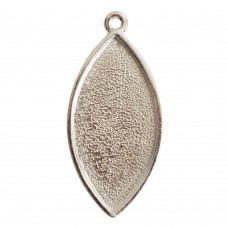45x21mm Nunn Design Navette Grande Pendant Bezel Setting - Bright Silver Plated - Each