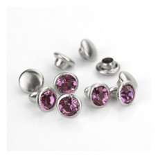 ImpressArt Round Crystal Rivets - Amethyst - Pk 5
