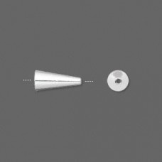 12mm x 5mm Long Cone - Silver Plated - Pack of 2