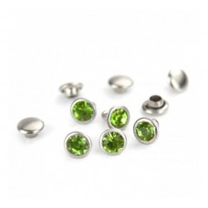 ImpressArt Round Crystal Rivets - Peridot  - Pk 5