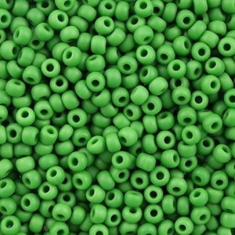 6/0 Miyuki Seed Beads - Opaque Green Frosted