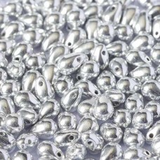 4x6mm Czech Side Drill Teardrops - Crystal Labrador Full (Silver) - Pack of 20