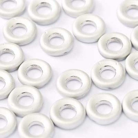9mm (3mmID) Czech Glass Rings - Labrador Full Matted (Medium Silver Grey Matte)