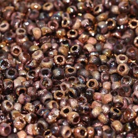 6/0 Czech Seed Beads - Crystal Etched Full Capri Rose