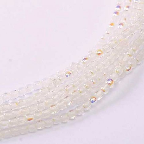 2mm Crystal AB Czech Round Beads - Pack of 100 2mm Crystal AB Czech Round Beads - Pack of 100