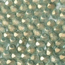 4mm Czech Firepolish Beads - Crystal Golden Touch Sky