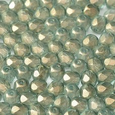 4mm Czech Firepolish Beads - Crystal Golden Touch Sky - Pack of 50