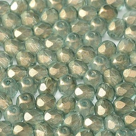 4mm Czech Firepolish Beads - Crystal Golden Touch Sky - Pack of 50 4mm Czech Firepolish Beads - Crystal Golden Touch Sky - Pack of 50