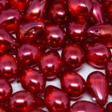 6x9mm Czech Side Drill Teardrops - Crystal Dragonfruit - Pack of 10