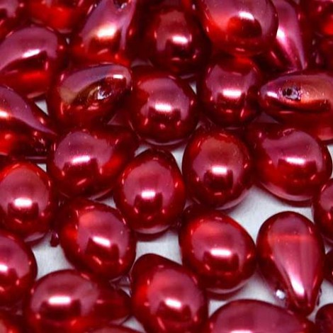 6x9mm Czech Side Drill Teardrops - Crystal Dragonfruit - Pack of 10 6x9mm Czech Side Drill Teardrops - Crystal Dragonfruit - Pack of 10