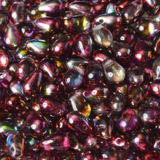 4x6mm Czech Side Drill Teardrops - Crystal Magic Wine - Pack of 20