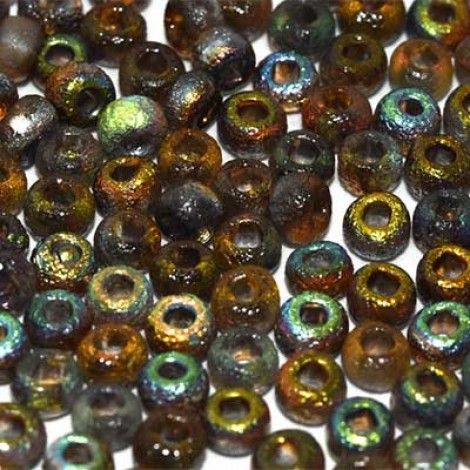 6/0 Czech Seed Beads - Crystal Etched Magic Copper