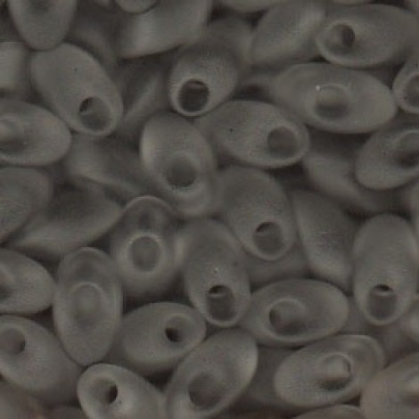 Miyuki Long Magatama Drops - Matte Transparent Pale Grey - 12.5gm