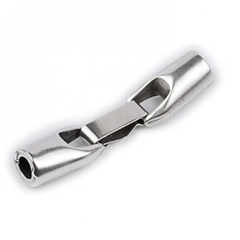50x10mm (5mm ID) Fold-Over Antique Fine Silver Plated Clasp for 5mm Round Leather - Each