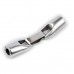 50x10mm (5mm ID) Fold-Over Antique Fine Silver Plated Clasp for 5mm Round Leather - Each