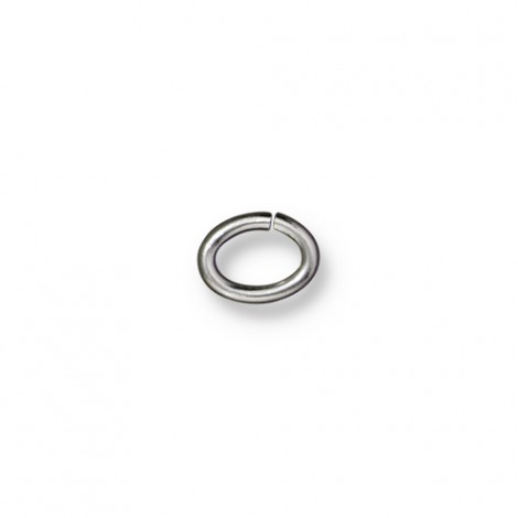 6x8mm 17ga TierraCast Large Oval Jumprings - White Bronze (Silver) Plated