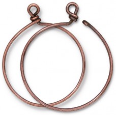 52x42mm TierraCast 15ga Antique Copper Wire Hoop - Pack of 2
