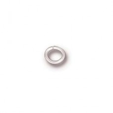 6x4mm 20ga TierraCast Medium Oval Jumprings - Bright Silver Plated - Pack of 50