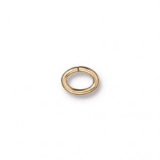 6x8mm 17ga TierraCast Large Oval Jumprings - 22K Gold Plated