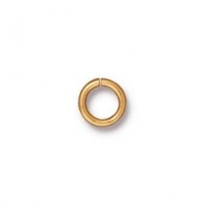 7mm (5mm ID) 16ga TierraCast Round Jumprings - 22K Gold Plated