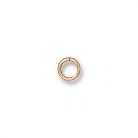 5mm 20ga TierraCast Round Jumprings - 22K Gold Plated - Pack of 20