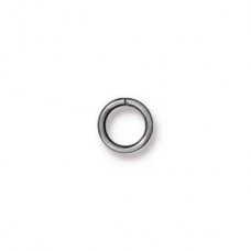 7mm 19ga TierraCast Plated Round Jumprings - White Bronze (Silver)