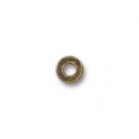6.3mm (ID 2.4mm) TierraCast Micro Washers - Ant Brass - Pack of 20