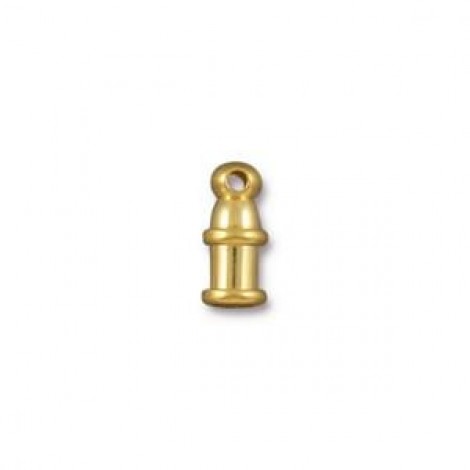 2mm ID TierraCast Pagoda Cord Ends - Bright Gold - Pack of 2