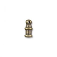2mm ID TierraCast Pagoda Cord Ends - Brass Oxide - Pack of 2