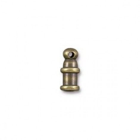 2mm ID TierraCast Pagoda Cord Ends - Brass Oxide - Pack of 2