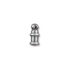 2mm ID TierraCast Pagoda Cord End - Tin Oxide - Pack of 2