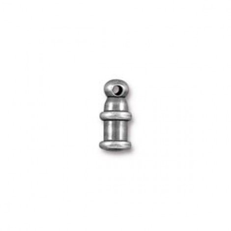 2mm ID TierraCast Pagoda Cord End - Tin Oxide - Pack of 2