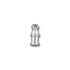2mm ID TierraCast Pagoda Cord Ends - Rhodium Bright - Pack of 2