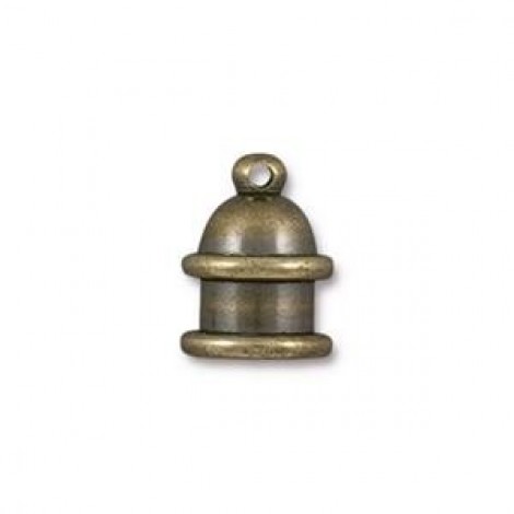 6mm ID TierraCast Pagoda Cord End - Ant Brass Oxide