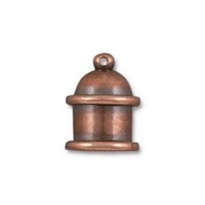 8mm ID TierraCast Pagoda Cord End - Antique Copper - Pack of 2