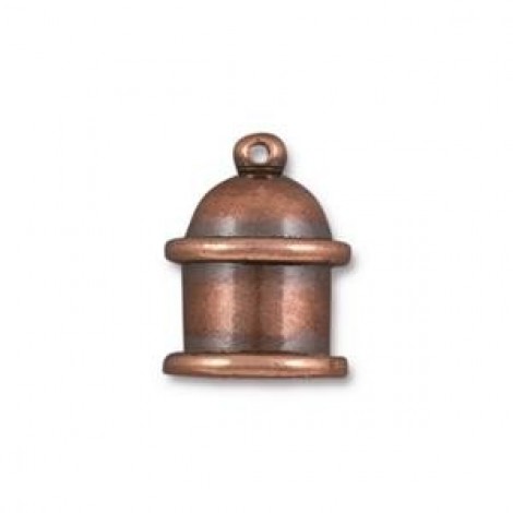 8mm ID TierraCast Pagoda Cord End - Antique Copper