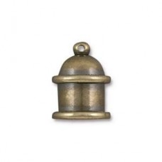 8mm ID TierraCast Pagoda Cord End - Ant Brass Oxide - Pack of 2