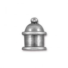 8mm ID TierraCast Pagoda Cord Ends - Tin Oxide - Pack of 2