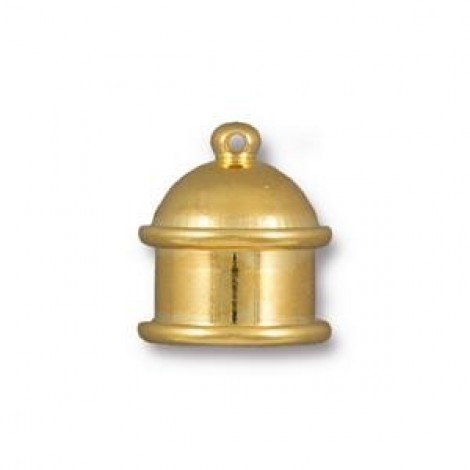 10mm ID TierraCast Pagoda Cord End - Bright Gold