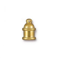 4mm ID TierraCast Pagoda Cord End Caps - Gold Plated