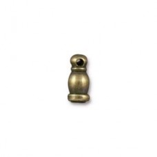 2mm ID TierraCast Taj Cord End - Ant Brass Oxide - Pack of 2