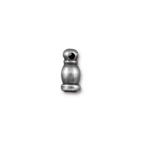 2mm ID TierraCast Taj Cord End - Tin Oxide - Pack of 2