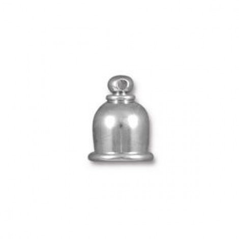 6mm ID TierraCast Taj Cord End - Rhodium Bright - Pack of 2 6mm ID TierraCast Taj Cord End - Rhodium Bright - Pack of 2