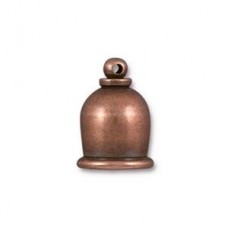8mm ID TierraCast Taj Cord End - Antique Copper - Each